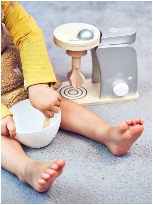 Robot pâtissier en bois mixeur avec fouet et bol Mamabrum - Kiabi