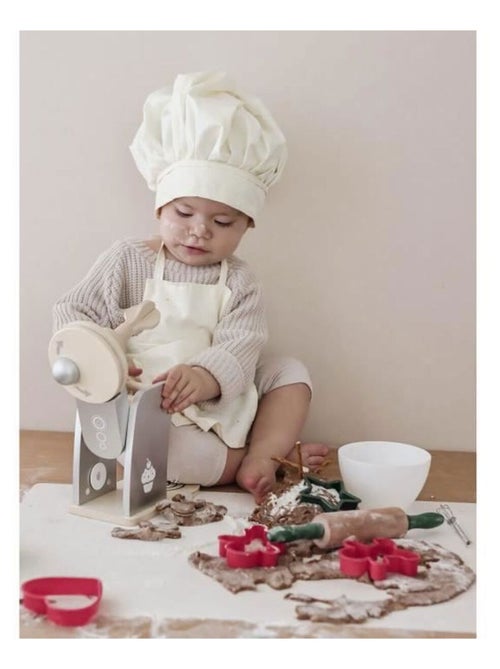 Robot pâtissier en bois mixeur avec fouet et bol Mamabrum - Kiabi