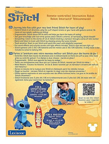 Robot Stitch télécommandé bilingue et intéractif, avec la vraie voix de Stitch
