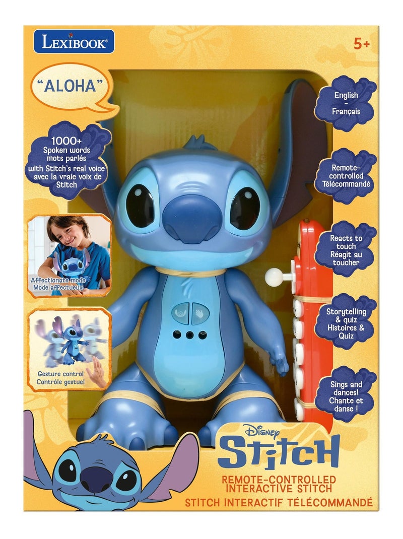 Robot Stitch t?l?command? bilingue et int?ractif, avec la vraie voix de Stitch Bleu - Kiabi