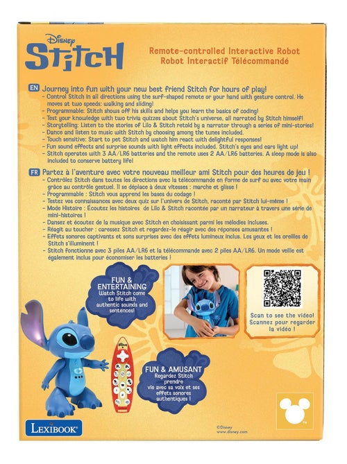 Robot Stitch t?l?command? bilingue et int?ractif, avec la vraie voix de Stitch - Kiabi