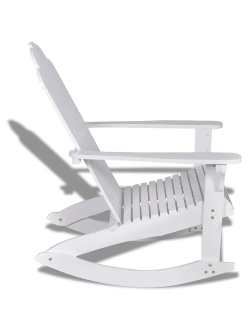 Rocking chair de jardin en bois Blanc - Kiabi