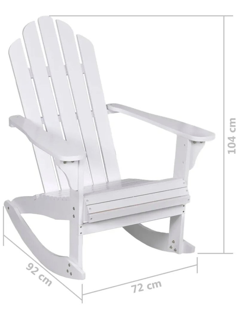 Rocking chair de jardin en bois Blanc - Kiabi