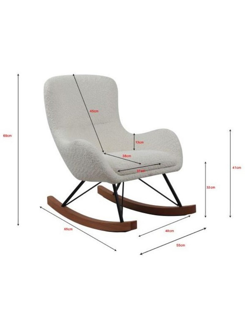 Rocky chaise à bascule mini bouclé Beige - Kiabi