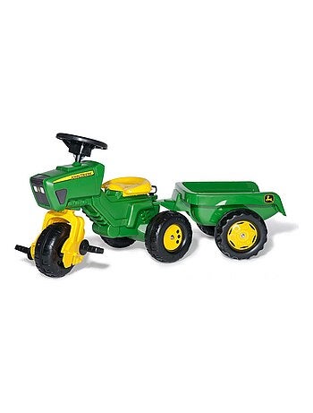 'rolly toys' tracteur a pedale + remorque rollytrac john deere