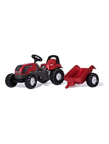 'Rolly Toys' Tracteur a Pedales + Remorque rollyKid Valtra
