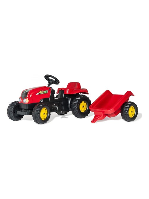 'Rolly Toys' Tracteur a Pedales + Remorque rollyKid-X Rouge - Kiabi