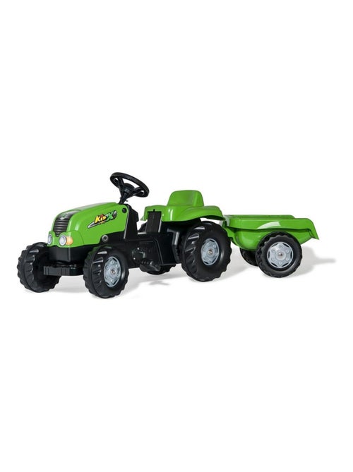 'rolly toys' tracteur a pedales + remorque rollykid-x vert - Kiabi