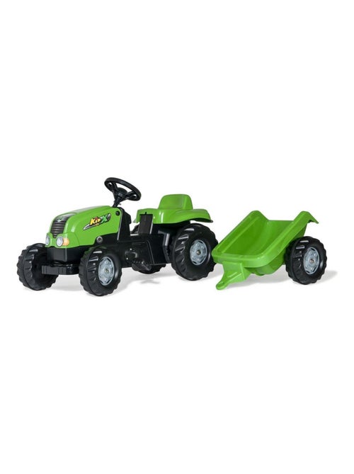 'rolly toys' tracteur a pedales + remorque rollykid-x vert - Kiabi
