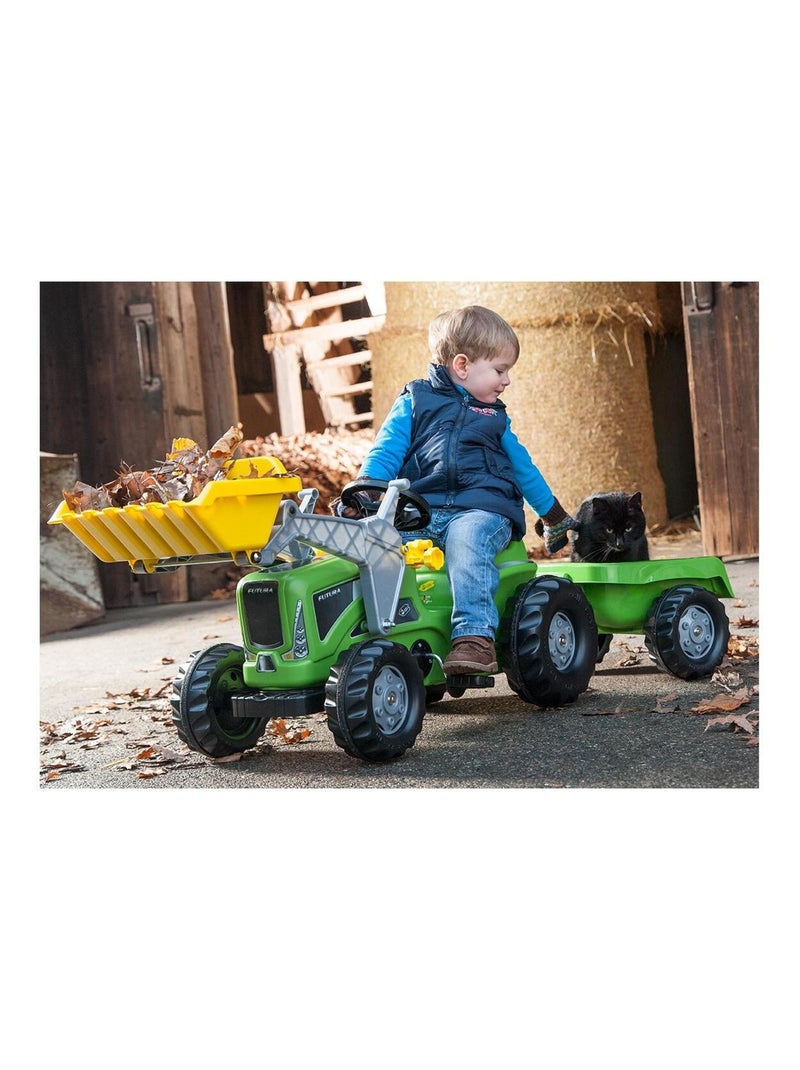 'rolly toys' tracteur a pedales + remorque rollykiddy futura Jaune - Kiabi