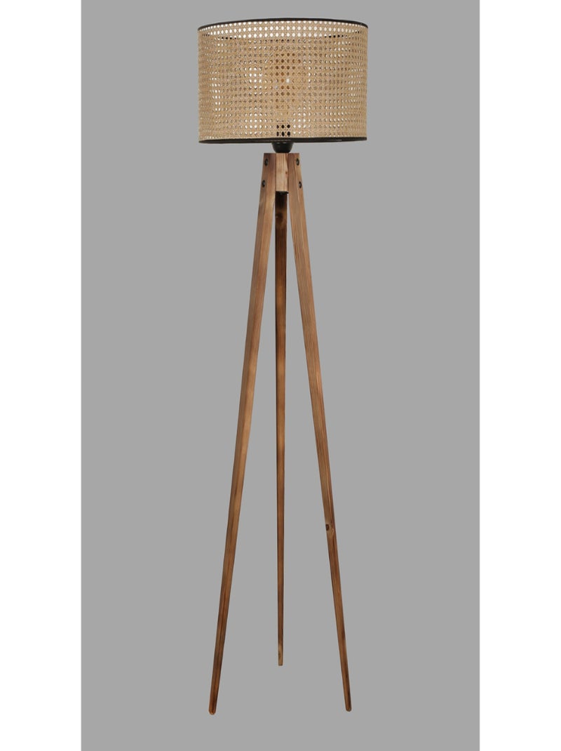ROMANE - Lampadaire design en bois 153cm Marron - Kiabi