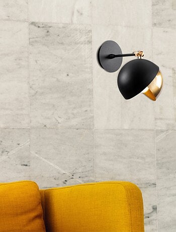 ROMY Applique murale noire et or en métal