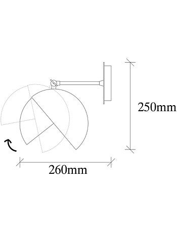 ROMY Applique murale noire et or en métal