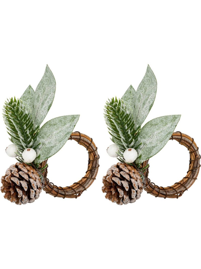 Rond serv branche enneigee x2 Vert - Kiabi
