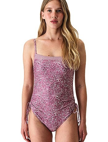 Rosa maillot de bain bandeau à armatures penti
