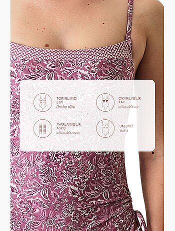 Rosa maillot de bain bandeau à armatures penti