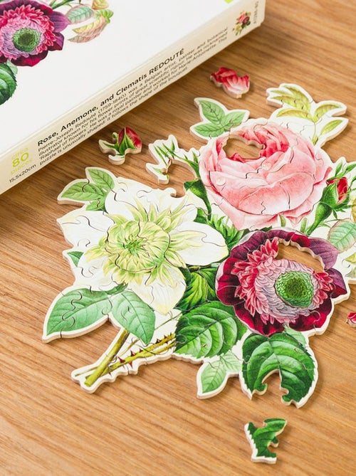 Rose, anémone et clématite de Redouté - Kiabi