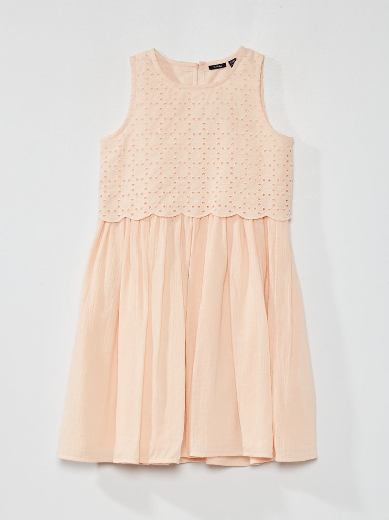 Rose évasée avec broderie anglaise Rose claire - Kiabi