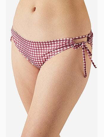 Roselake bas de bikini à nouer sur le côté à carreaux penti