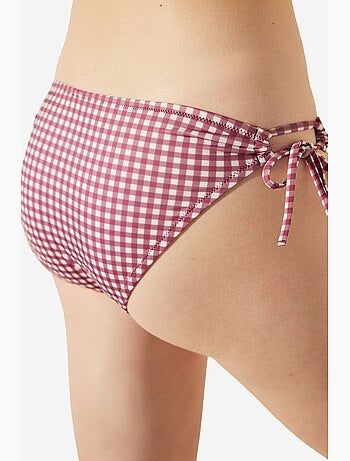 Roselake bas de bikini à nouer sur le côté à carreaux penti