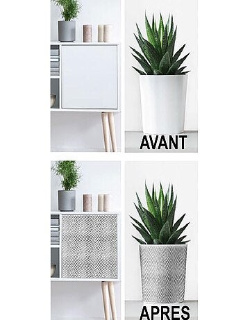 Rouleau d'adhésif décoratif Peau de serpent argent 45 x 150 c