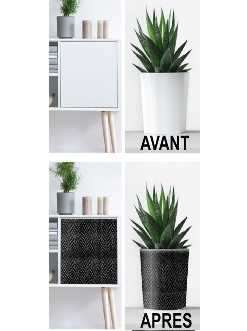 Rouleau d'adhésif décoratif peau de serpent Noir - Kiabi