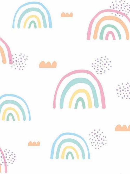Rouleau de papier peint auto-adhésif - Arc-en-ciel - Rose - Kiabi