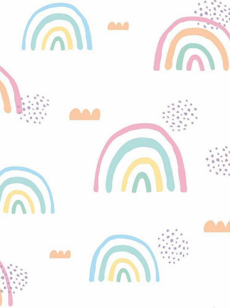 Rouleau de papier peint auto-adhésif - Arc-en-ciel - Rose Rose - Kiabi