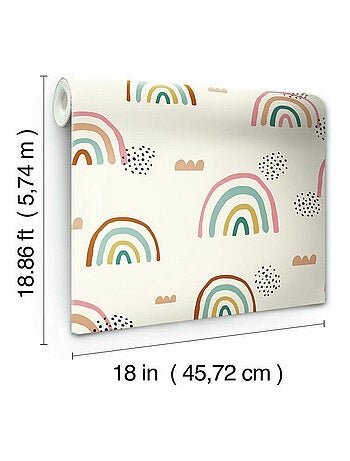 Rouleau de papier peint auto-adhésif - Arc-en-ciel - Taupe