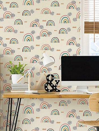 Rouleau de papier peint auto-adhésif - Arc-en-ciel - Taupe