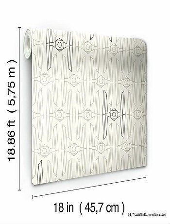 Rouleau de papier peint auto-adhésif - Chasseurs et Vaisseaux Star Wars - Taupe