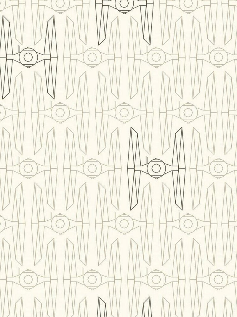 Rouleau de papier peint auto-adhésif - Chasseurs et Vaisseaux Star Wars - Taupe Blanc - Kiabi