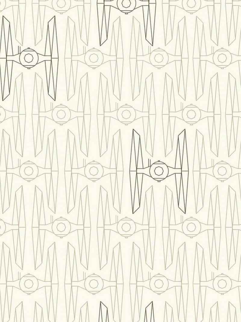 Rouleau de papier peint auto-adhésif - Chasseurs et Vaisseaux Star Wars - Taupe Blanc - Kiabi