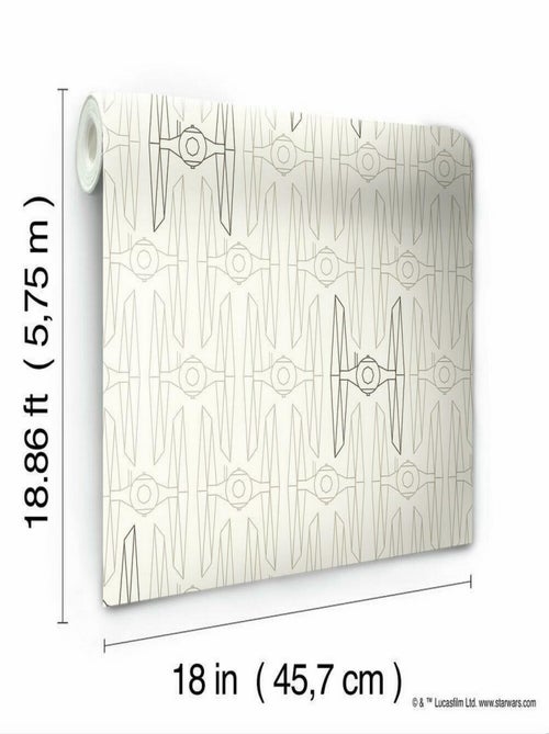 Rouleau de papier peint auto-adhésif - Chasseurs et Vaisseaux Star Wars - Taupe - Kiabi