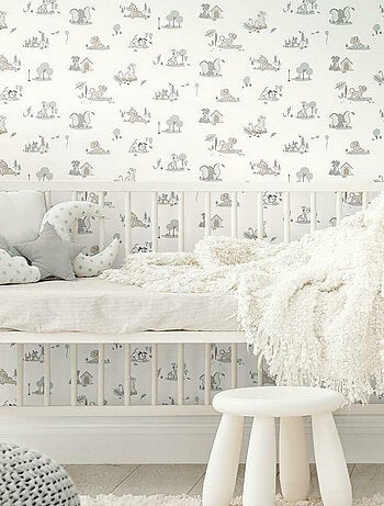 Rouleau de papier peint auto-adhésif - Disney Animaux Bébés - Gris