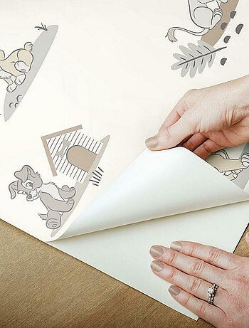 Rouleau de papier peint auto-adhésif - Disney Animaux Bébés - Gris