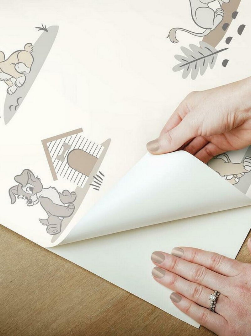 Rouleau de papier peint auto-adhésif - Disney Animaux Bébés - Gris Gris - Kiabi