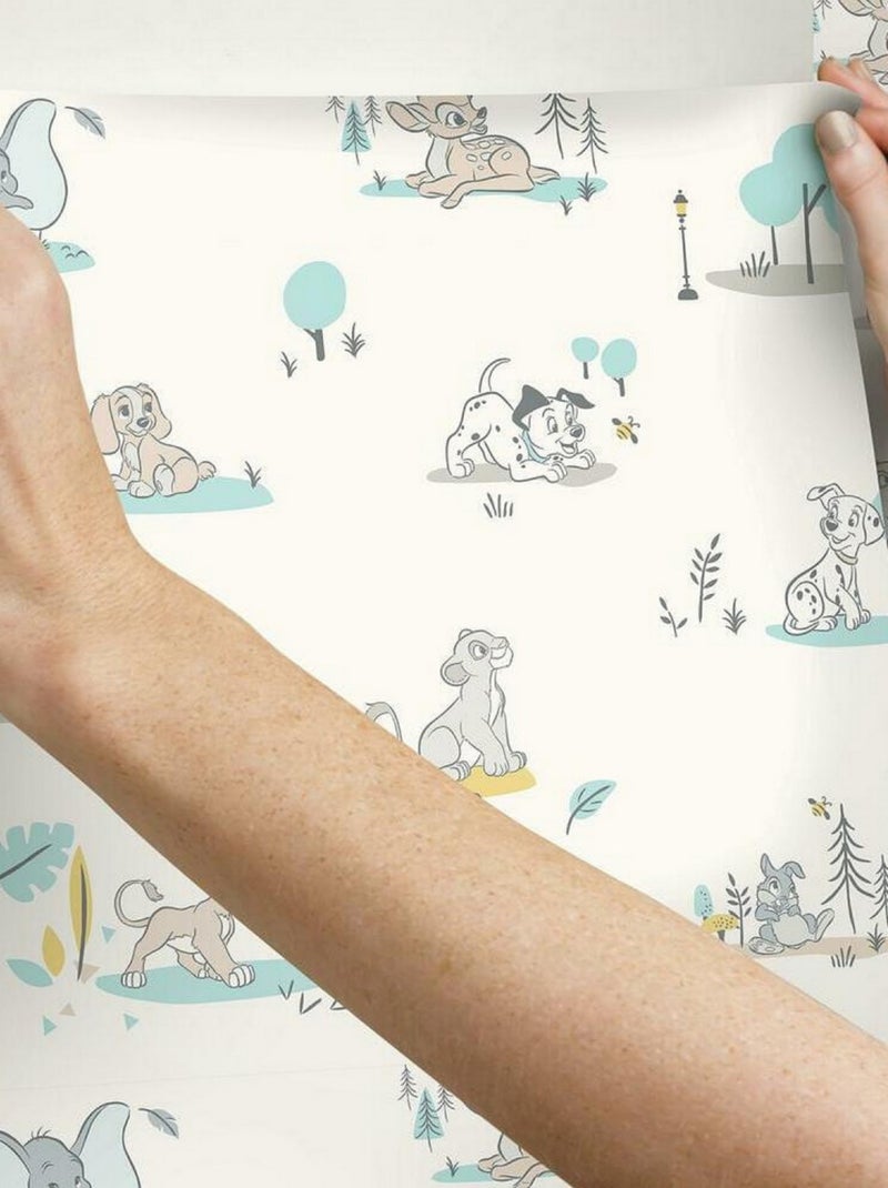 Rouleau de papier peint auto-adhésif - Disney Animaux Bébés Multicolore - Kiabi