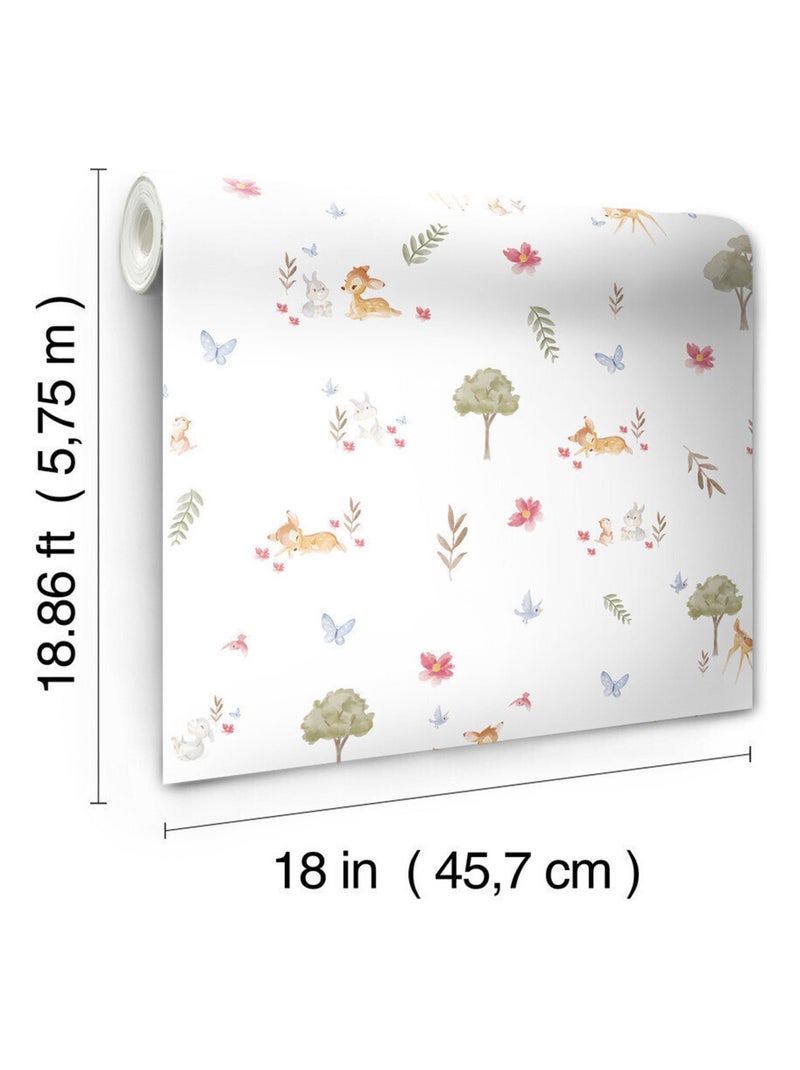 Rouleau de papier peint auto-adhésif - Disney Bambi - Nature Multicolore - Kiabi