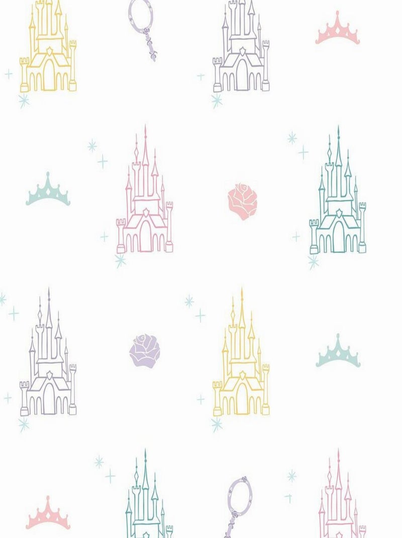 Rouleau de papier peint auto-adhésif - Disney Château de Princesses - Blanc Blanc - Kiabi