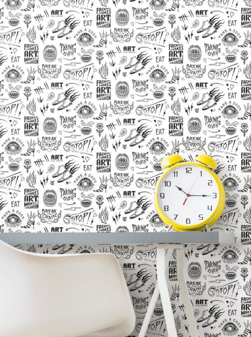 Rouleau de papier peint auto-adhésif - Disney Cruella - Graffitis - Kiabi