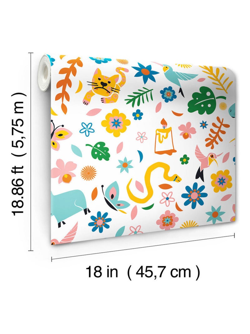 Rouleau de papier peint auto-adhésif - Disney Encanto Jungle Multicolore - Kiabi