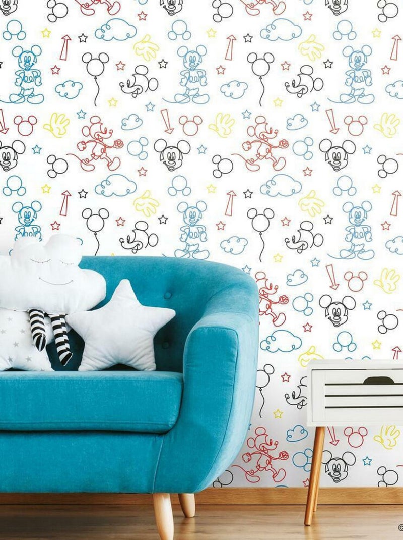Rouleau de papier peint auto-adhésif - Disney Mickey - Multicolors Multicolore - Kiabi