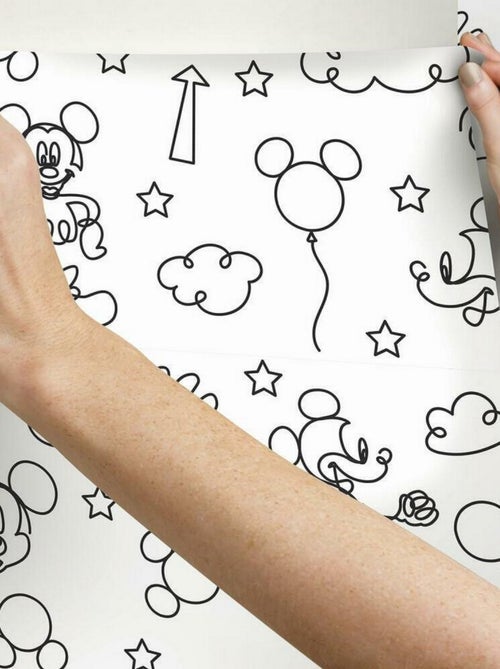 Rouleau de papier peint auto-adhésif - Disney Mickey - Noir et Blanc - Kiabi