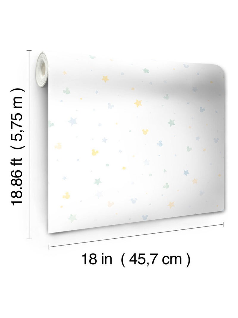 Rouleau de papier peint auto-adhésif - Disney Mickey Mouse - Confettis Multicolore - Kiabi