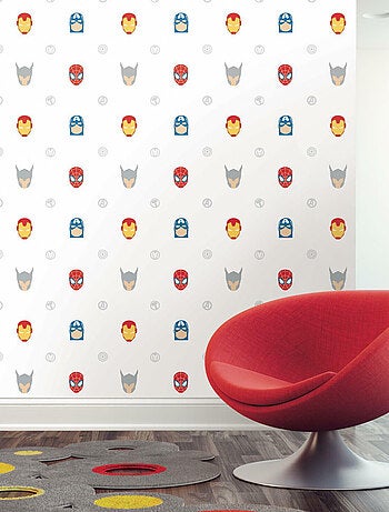 Rouleau de papier peint auto-adhésif - Marvel Avengers Comics - Visages des Super-Héros