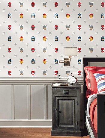 Rouleau de papier peint auto-adhésif - Marvel Avengers Comics - Visages des Super-Héros