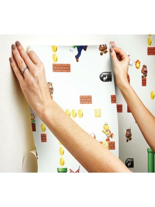 Rouleau de papier peint auto-adhésif - Nin Mario Bros - Kiabi