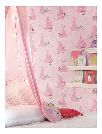 Rouleau de papier peint auto-adhésif - Ombre des Princesses Disney - Rose