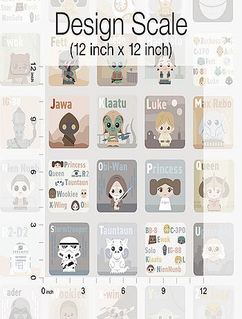 Rouleau de papier peint auto-adhésif - Star Wars - Alphabet pour enfants